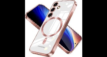 Hoesje Geschikt voor Samsung Galaxy S26 Plus hoesje backcover Rose Goud – Geschikt voor Magsafe Lens beschermer – Transparant