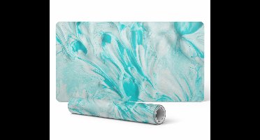 Gaming bureauonderlegger met pastelkleurige abstracte wervelprint 90x45 cm
