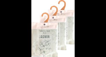 Atmosphera Geurzakjes jasmine - 3x - met ophanghaak - geurkaartjes/luchtverfrisser