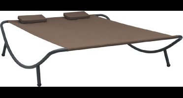 vidaXL - Loungebed - stof - bruin
