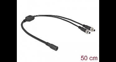 Delock DC Splitter Cable 5.5 x 2.1 mm 1 x female to 2 x male screwable