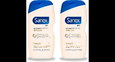 2 x Sanex - BiomeProtect Micellair - Douchegel - Vitaliteit - 0% Sulfaat - Alle Huidtypes - 400 ml - Voordeelverpakking - 2 stuks