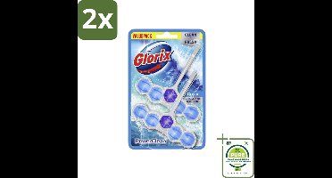 Glorix - Toiletblok - Power Clean Ocean - Frisse Geur - 2 blokken - Voordeelverpakking - 2 stuks - Toilet schoonmaak - Toiletblok