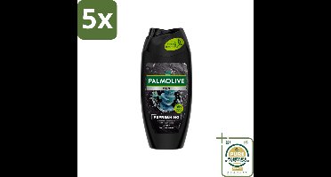 5 x Palmolive Men 3-in-1 Body Face Hair Refreshing Etherische Eucalyptusolie Zeezoutextract 250 ml - Grootverpakking - Douchegel Voor Mannen - Verfrissende Douchegel - Eucalyptusolie - Citrusolie - Hydraterende Douchegel