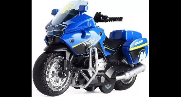 DieCast motor - Classical moto - metall motorcycle - politiemotor - pull-back /terug trek functie - met licht en geluid