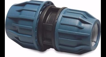 Jason Verloopkoppeling PP 40 mm x 25 mm knel 16bar zwart/blauw DVGW/KIWA/WRAS/SVGW