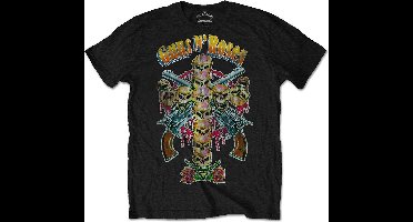 Guns N' Roses - Skull Cross 80s Heren T-shirt - M - Zwart
