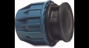 Unidelta Eindkap PP 25 mm knel 16bar zwart/blauw DVGW/KIWA/WRAS