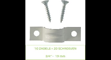 PLIEGER metalen zadel | 3/4" - 19 mm | 10 stuks + 20 schroeven voor montage