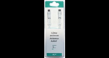 Temium antennekabel Coax 5 meter (Wit)