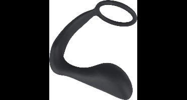 Black Velvets – Siliconen Anaalplug met Cock of Ball Ring Insteekdiepte voor Dubbel Plezier 8 cm - Zwart