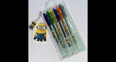 Minions Glitter gelpennen - 6 stuks - Despicable Me