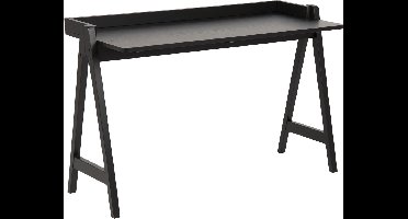 Bureau Milau 127cm - zwart - Actona - Bureautafels - Zwart - Hout - Bureautafels -
