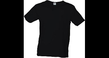 Daiber Heren Slim Fit V Hals T-Shirt (Zwart)