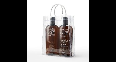 American Crew Shampoo & Conditioner Set – 2 x 250 ml – Haarverzorging voor Mannen – Inclusief Transparant Geschenktasje