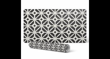 Beschermende bureauonderlegger met grafisch geometrisch retropatroon 90x45 cm