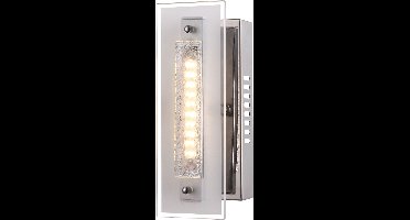 Wandlamp Wandlamp Spotverlichting Slaapkamerlamp LED glaslicht schakelbaar, chroom glas helder, 1x LED 4W 320Lm 3000K, LxBxH 23x8x11,5 cmcm