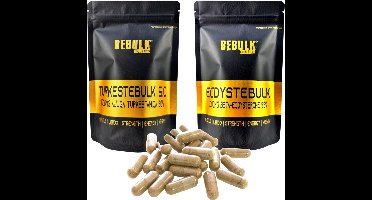 BeBulk Nutrition - Testo Booster - Turkesterone 50% + Ecdysterone 98% - 2x180 Capsules voor 6 maanden - Vegan - Kracht- Spiermassa - Herstel - Testosterone - Zonder onnodige toevoegingen - Past Door Brievenbus - Geproduceerd in Nederland