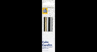 Taartkaarsjes goud-zilver-wit 24stuks - pd party