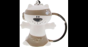 Sleutelhanger tijger ninja "Charly" taupe (10 stuks) Uitdeelgeschenkjes - Geboorte - Doop