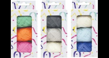 3 bolletjes krullint raffia