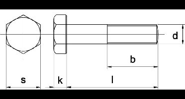 Kobout RVS Zesk.Bout D931 A2 M8X45 100 stuks