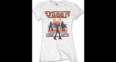 Queen - 1976 Tour Silhouettes Dames T-shirt - L - Wit