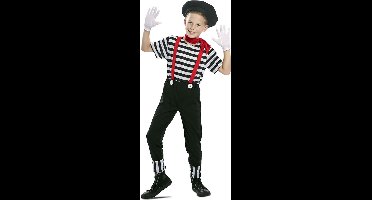 EUROCARNAVALES - Mime kostuum met baret voor jongens - 7 - 9 jaar (122/134)