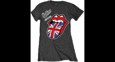 The Rolling Stones - Vintage British Tongue Dames T-shirt - S - Grijs
