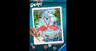 Ravensburger CreArt Flamingo Love - Schilderen op nummer voor volwassenen - Hobbypakket