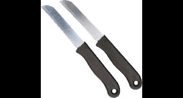 Svenska Living Keukenmesjes/aardappelschilmesjes - 2x stuks - kunststof - zwart