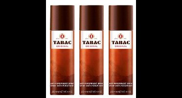 Tabac Original Deodorant Deospray Anti-perspirant Man  3 x 200 ml  Voordeelverpakking