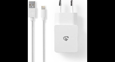 Nedis USB-A thuislader met 1 poort en losse 8-pins Lightning - USB kabel - 2,4A / wit - 1 meter