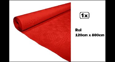 Tafelrol tafelkleed rood 120cm x 800cm papier - Diner food festival eten fun thema feest party