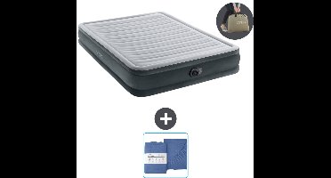 Intex Luchtbed - 2-Persoons - 152 x 203 x 33 cm - Grijs - Inclusief pomp en Hoeslaken
