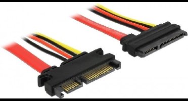 SATA data- en voeding verlengkabel - 5V + 12V - SATA600 - 6 Gbit/s - 0,10 meter