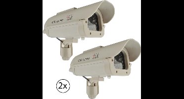 set van 2 stuks dummy beveilingscamera xl - namaak camera - nep bewakingscamera