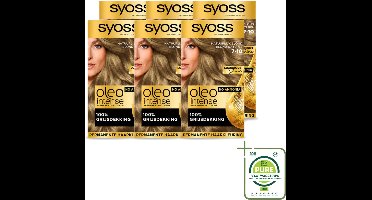 6 x SYOSS - Oleo Intense 7-10 - Haarverf - Permanente Haarkleuring - Natuurlijk blond - Langdurige Kleur - Grootverpakking - Natuurlijk Blond - Permanente Haarkleuring - Zonder Ammoniak - Grijsdekking - Haarkleur