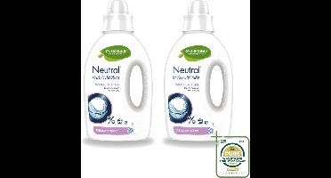 2 x Neutral - Vloeibaar Wasmiddel - Wool & Fine - Gevoelige Huid - 0% Kleurstof & Parfum - 20 Wasbeurten - Wasstrips - Gevoelige Huid - Hypoallergisch - Dermatologisch Goedgekeurd - Parfumvrij - Kleurstofvrij