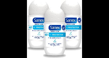 3 x Sanex – Deodorant Roller – Dermo Protector – 53 ml - Voordeelverpakking - 3 stuks