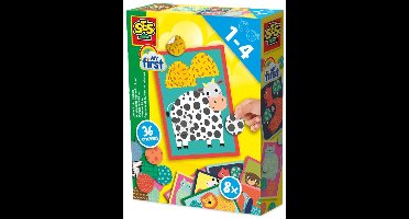 SES Creative My First Dierenstickers Plakken - 8 Kaarten met 36 Stickers - Vanaf 1 Jaar - Stickeren - Motorische Ontwikkeling - Schoencadeautjes Sinterklaas
