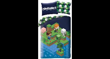 Minecraft Dekbedovertrek game on - 140 x 200 cm - 70 x 90 cm - Polyester