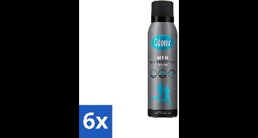 6 x Odorex Men - Deodorant Spray - Dry Protection - Langdurige Frisheid - 150 ml - Mannelijke Deospray - Zweetbescherming - Frisheid - Oksel Droog - Geur Tegen Zweet