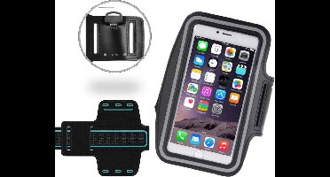 Hardloop Telefoonhouder Zwart - Universele Sportband Armband voor Telefoon tot 5 inch