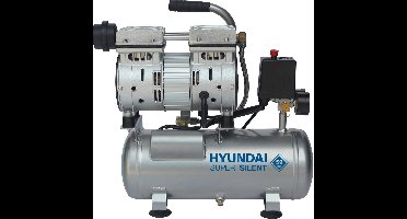 Hyundai stille compressor 6 liter - olievrij - 8 BAR - 59 dB 'Super Silent'.