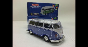 VOLKSWAGEN T1 MET RADIO EN LED VERLICHTING EN BLUETOOTH BLAUW