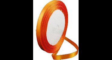 Satijn lint Oranje, 6 mm, rol 25 yard (22,85 meter)