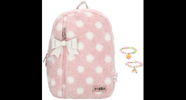 Zebra Rugzak Luna Pink Dots - rugtas, schooltas, kinderrugzak + armbandje