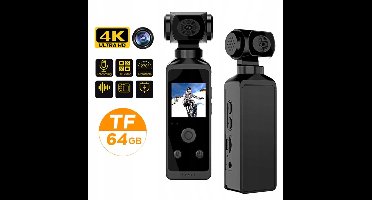 4K WiFi dubbele camera met LCD-scherm, 30m waterdicht