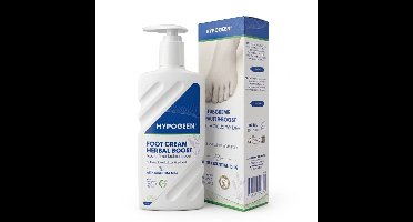 Hypogeen Kruidenboost Voetencrème - Voetcrème voor Droge en Vermoeide Voeten - Met 5% Ureum, Menthol, Eucalyptus & Rozemarijn - Verkoelend - Pompflacon 300 ml